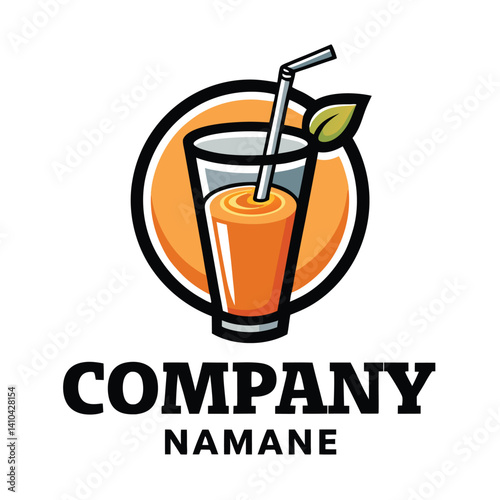 Refreshing fruit juice drink logo