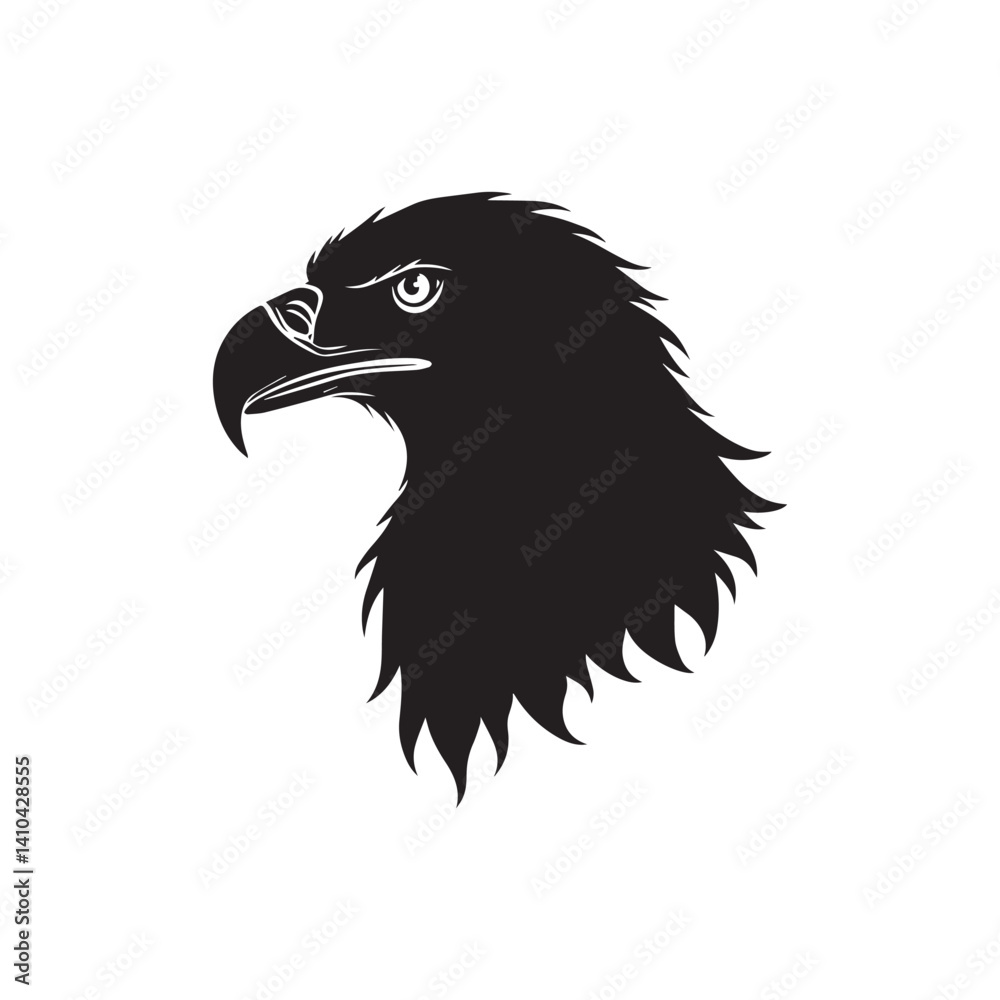 Obraz premium Vector Eagle Head Silhouette Powerful Bird Profile