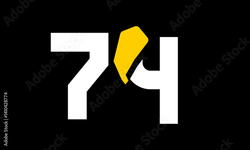 excavation number yellow logo simple modern unique