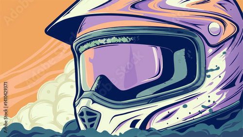 Motocross Helmet Illustration