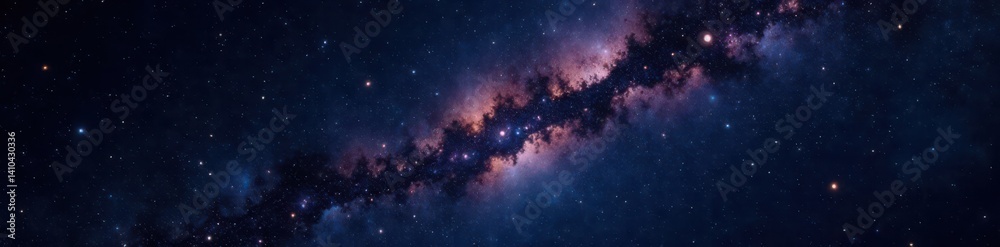 Fototapeta premium Vast expanse of twinkling stars on a black background against the inky vastness of space, universe background, astronomy