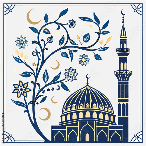 a luxurious islamic dome and mihrab pattern design