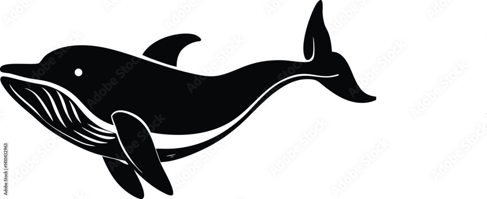 Fototapeta premium Black Whale Fish Silhouette designs