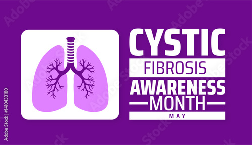 Cystic Fibrosis Awareness Month background banner or poster design template. observed every year in May. Holiday concept. Use to any Template, card, poster, placard, template.