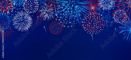 Fourth of July fireworks background, USA Independence Day
