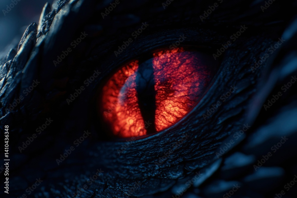custom made wallpaper toronto digitalDragon's fiery eye, intense gaze in shadowed, scaled skin of a mythical creature