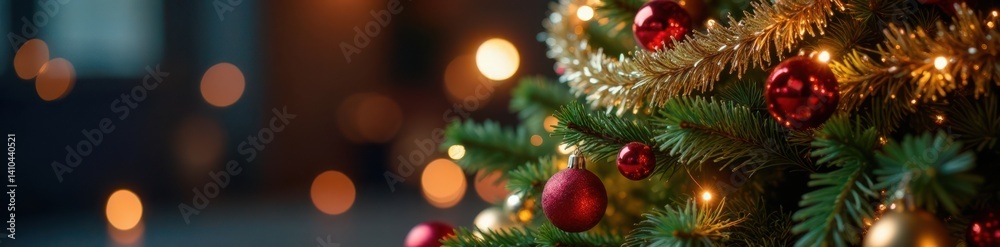 Sparkling Christmas tree decorated with tinsel and garland, garland, Christmas tree Sparkling Christmas tree decorated with tinsel and garland, garland, Christmas tree