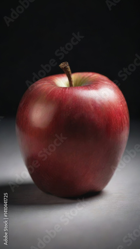 Red Apple on Dark Background – Minimalist Healthy Food Concept