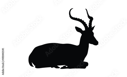 Antelope silhouette, Wild antelope graphic, Running antelope vector, African animal illustration