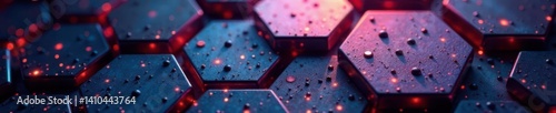 Obraz na płótnie Geometric hexagonal metal background with soft glow, abstract, ambient light w salonie