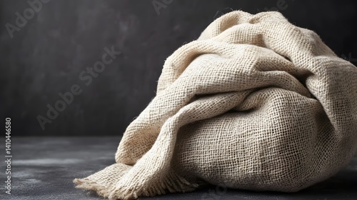 Beige Burlap Fabric Texture Background, Rustic Linen Cloth