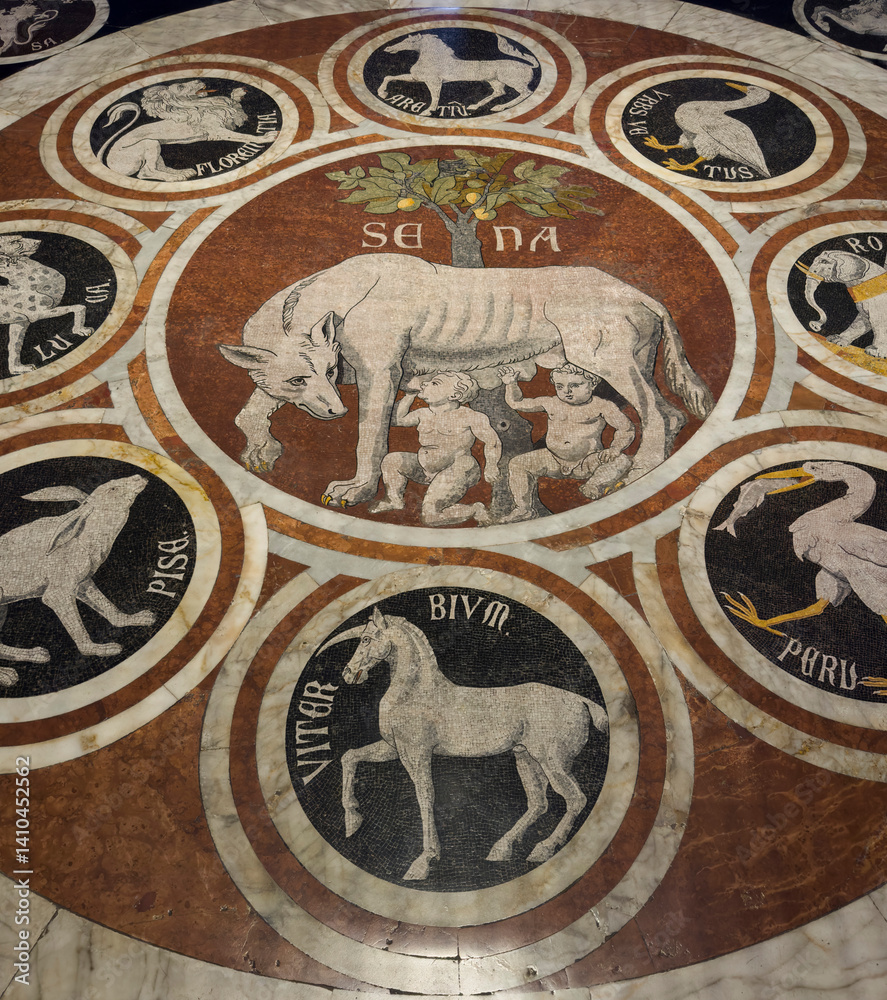 Obraz premium The Cathedral of Siena. Floors. Italy