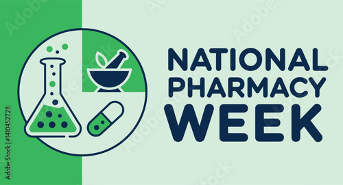 National Pharmacy Week background banner design October. ideal for cards, posters and healthcare appreciation themed visuals.