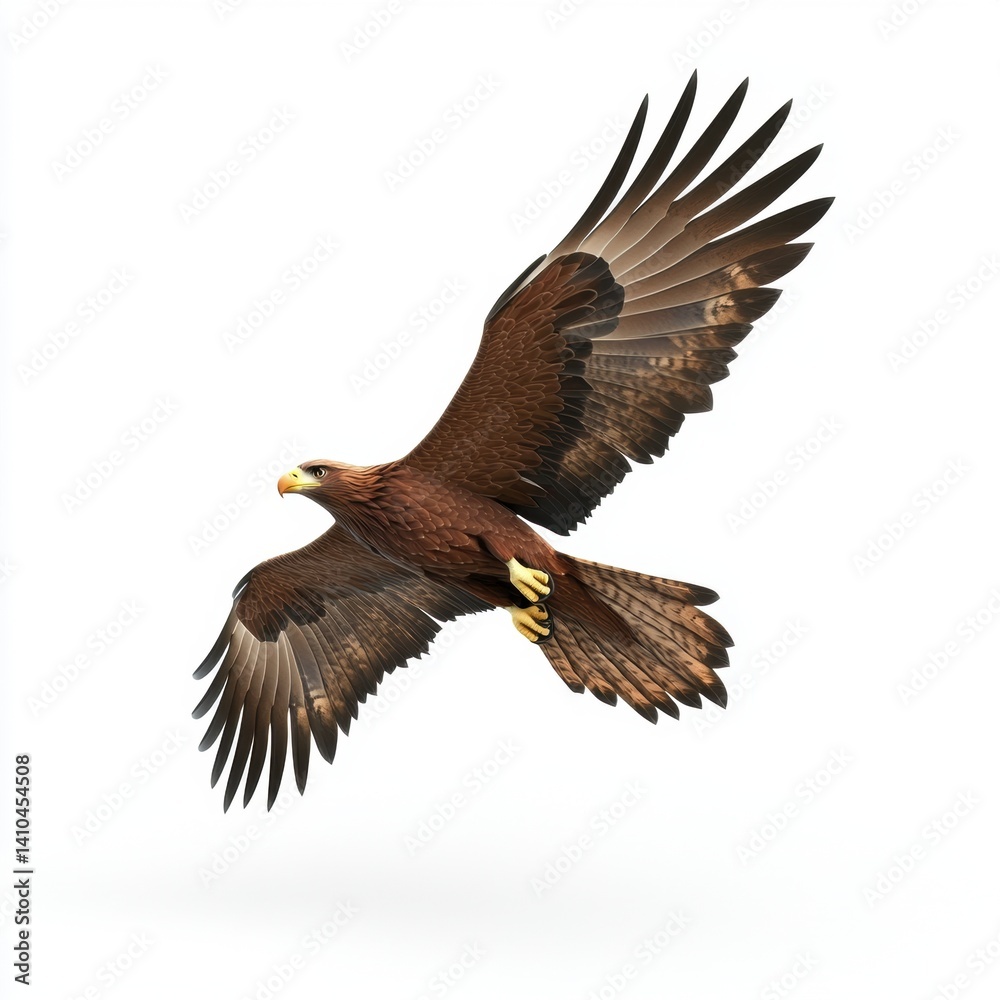Obraz premium Majestic golden eagle in flight powerful wings and sharp gaze