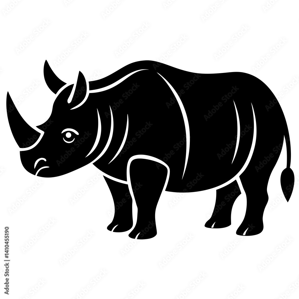 Fototapeta premium Animal Rhinoceros silhouette vector illustrator