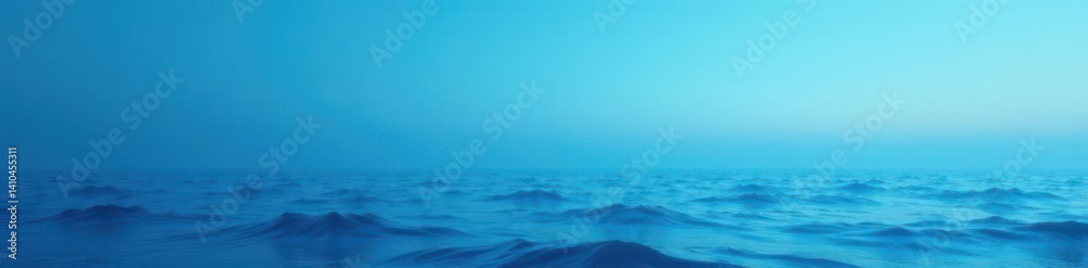 Obraz premium Soothing oceanic scene with subtle gradient transition from dark navy blue to light sky blue, sky, calming