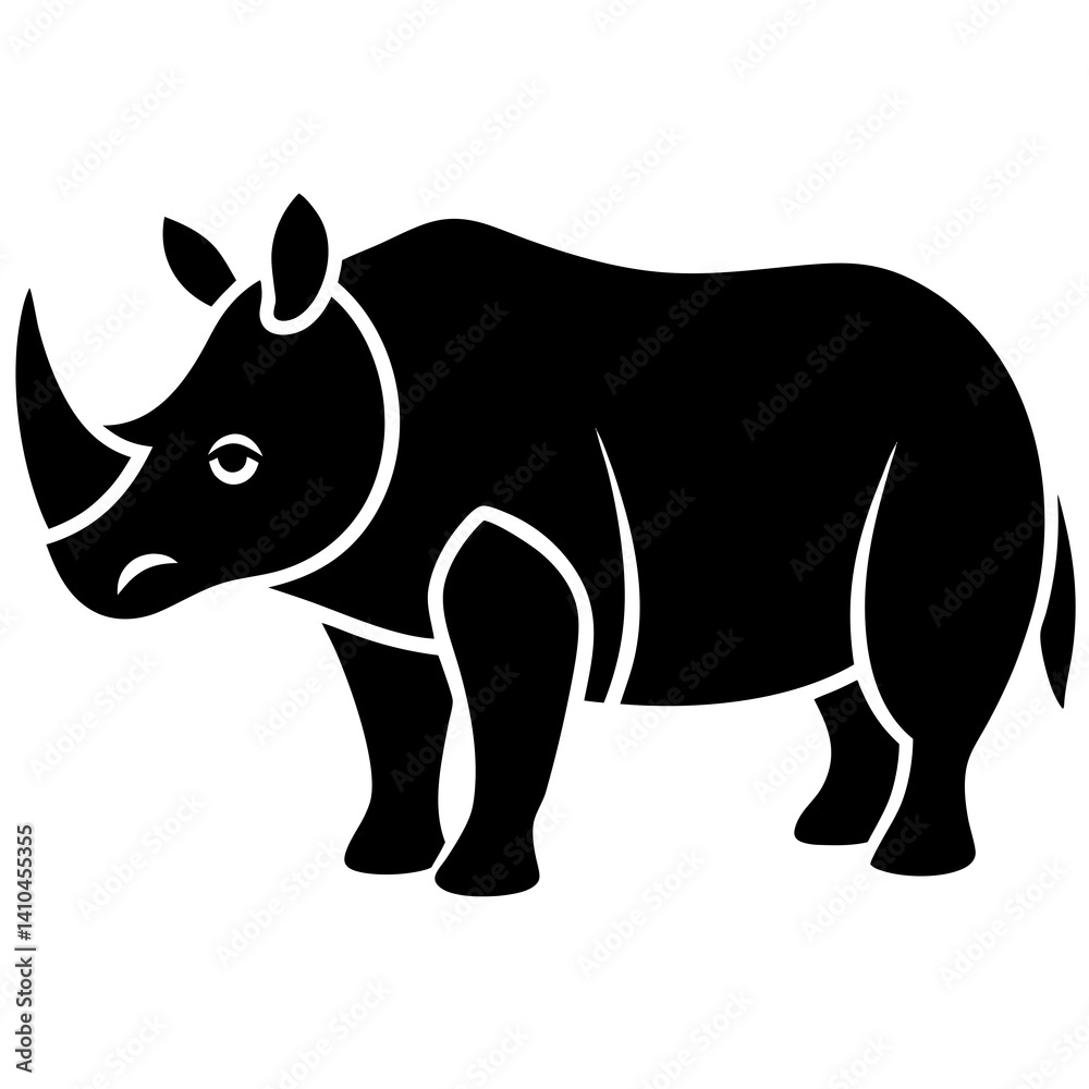 Fototapeta premium Animal Rhinoceros silhouette vector illustrator