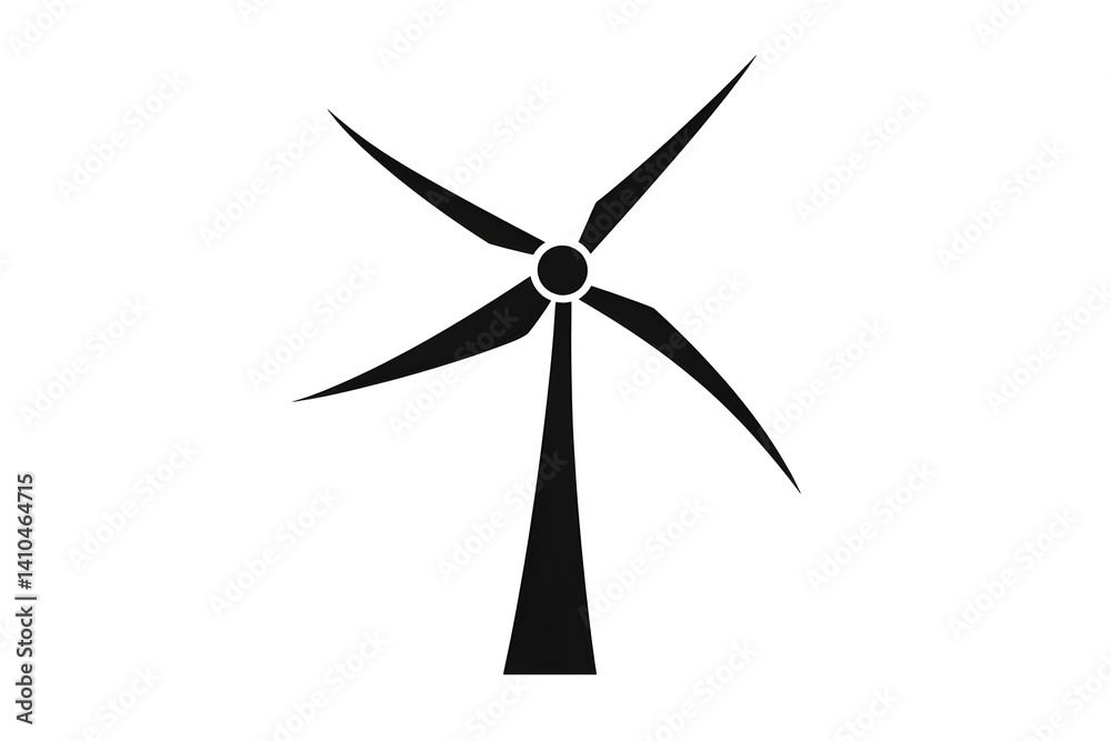 Wind turbine with four blades generating power in grayscale against a solid transparent background Wind turbine with four blades generating power in grayscale against a solid transparent background
