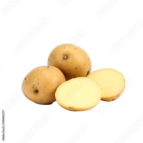 potatoes isolated on white background