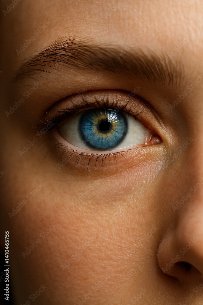 High-Resolution Macro of Blue Human Eye with Golden Ring – Realistic Close-Up for Medical, Beauty, and Editorial Use High-Resolution Macro of Blue Human Eye with Golden Ring – Realistic Close-Up for Medical, Beauty, and Editorial Use