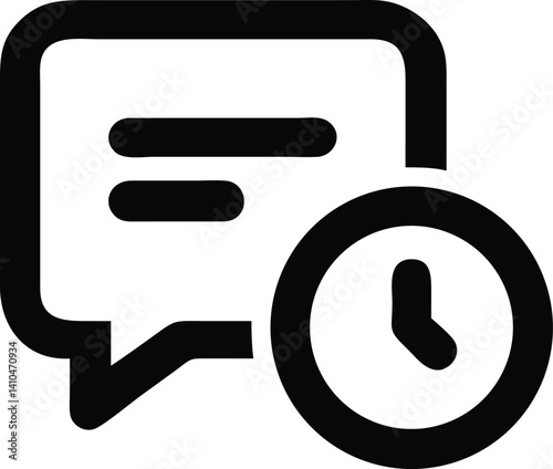 Timely Communication Messaging and Clock Icon Design
