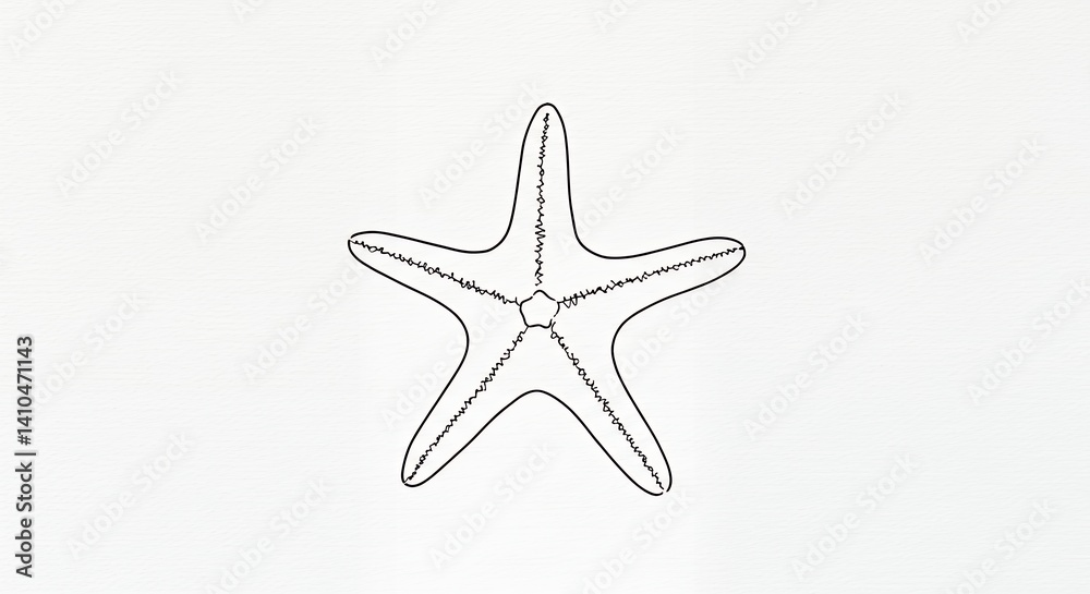 Obraz premium Starfish line drawing graphic design
