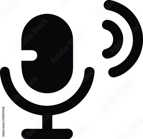 Voice Recording Microphone Icon Digital Audio Broadcasting Symbol