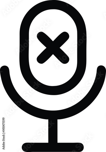 Microphone Mute Icon  No Audio, Sound Off Symbol