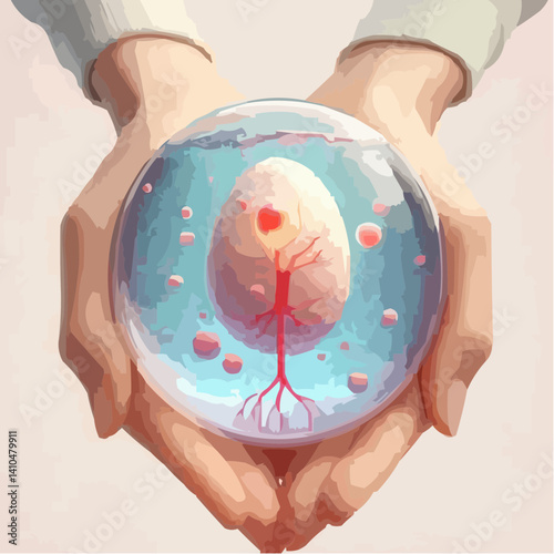artistic image of the origin of a human embryo 44