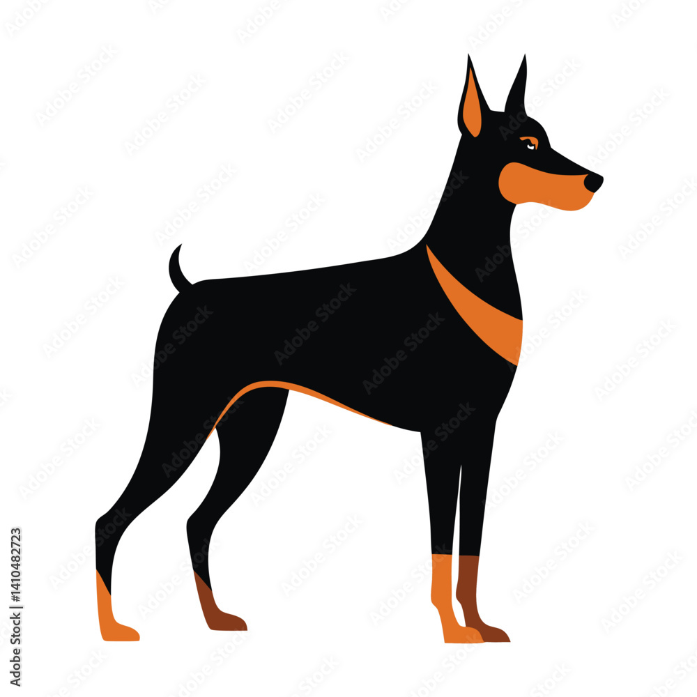 Cute black canine vector illustration of an isolated dog silhouette Cute black canine vector illustration of an isolated dog silhouette