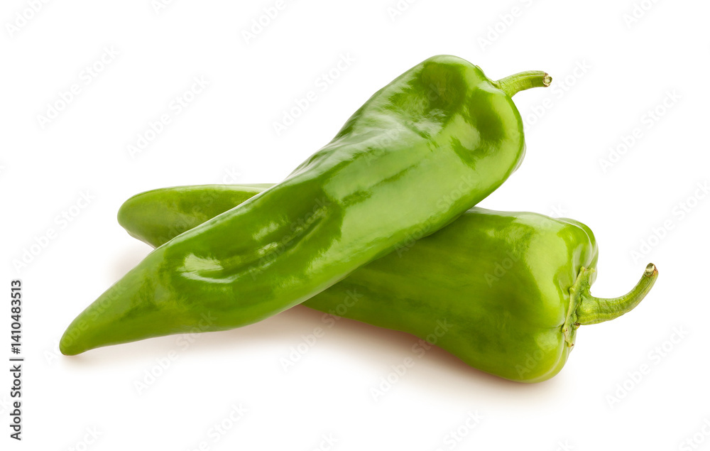 green pepper path isolated on white green pepper path isolated on white