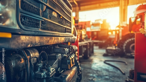 Wallpaper Mural A close up view of the front of a semi truck Torontodigital.ca
