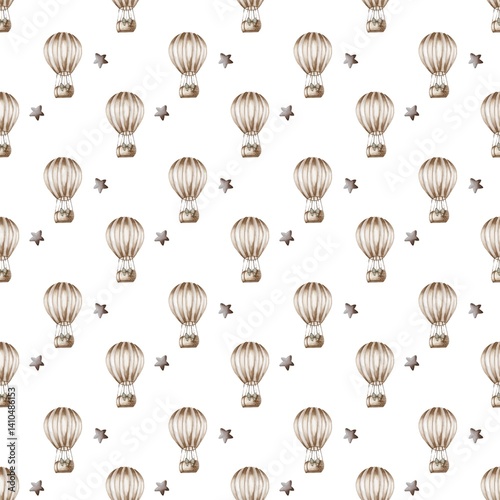 Pattern design featuring balloons and stars for creative projects and packaging