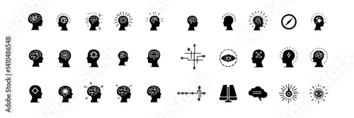Neurotechnology & Brain Science Icons Set
