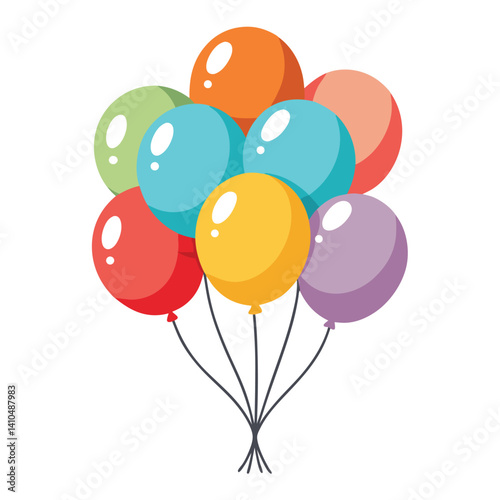 Colorful floating balloons vector perfect for holiday and birthday events