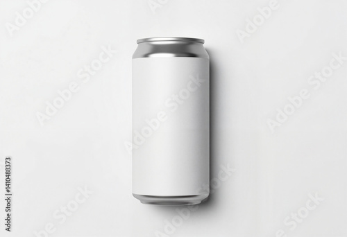 Sleek canned drink mockup on white backdrop, minimalist design