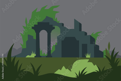 vector illustration of a city with trees