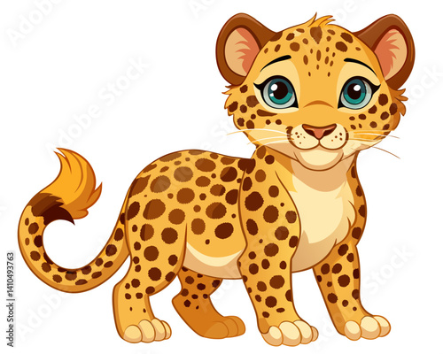 Baby Leopard vector illustration animal wildlife predator jungle safari wild hunter icon