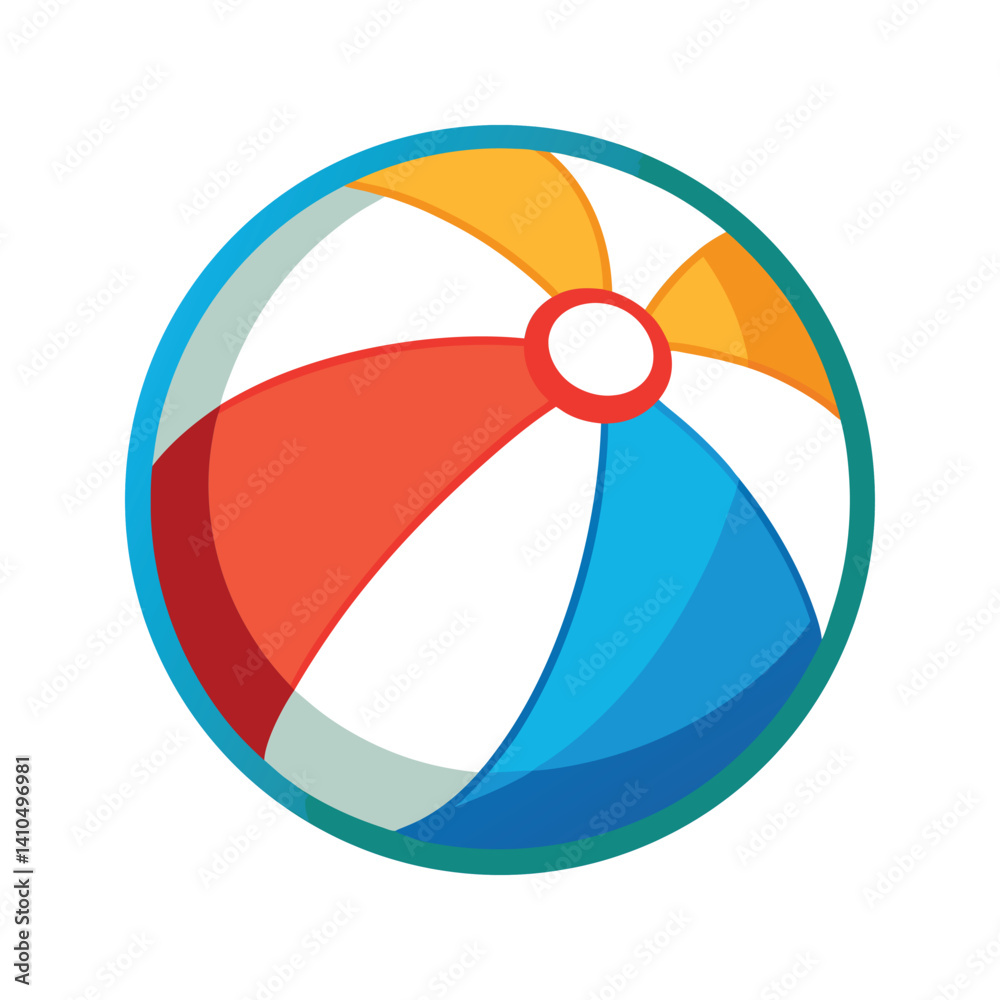 Obraz premium Beach ball icon silhouette vector with white background