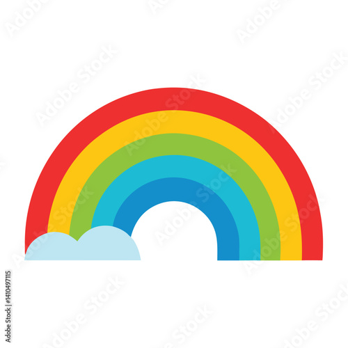 Joyful rainbow artwork in clean flat style for fun children illustrations