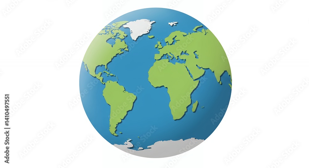 Naklejka premium Simple illustration of earth globe map