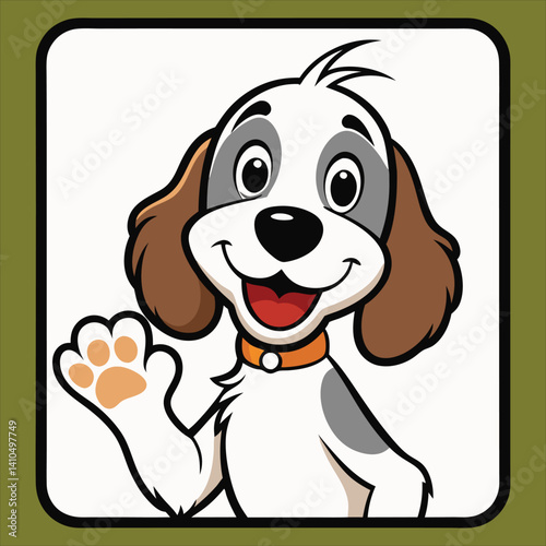 Cute  English Setter    in Welcoming Gesture 