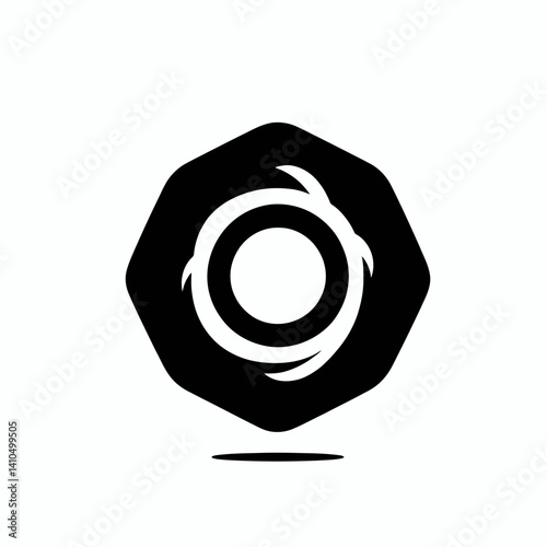 Screw Nut Silhouettes in black on a white background