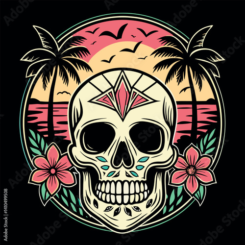 Skull and crossbones vector art.
