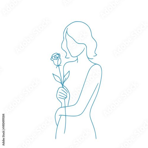 girl with flower