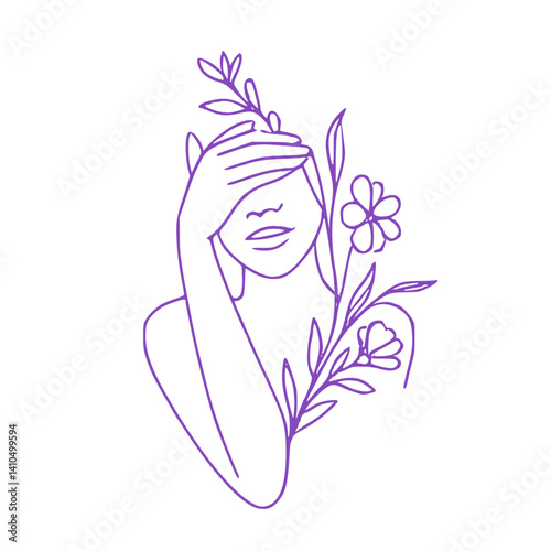 vector illustration of a woman oitline