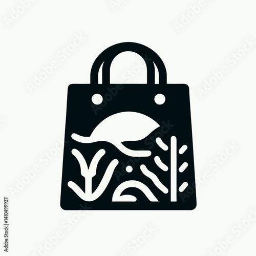 Shopping Bag Handle Silhouettes in black on a white background