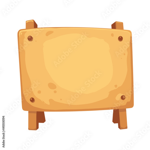 Blank wooden signboard on easel