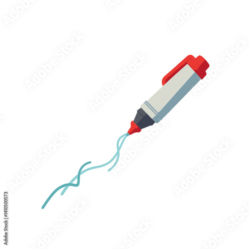Marker drawing blue lines on a white background  