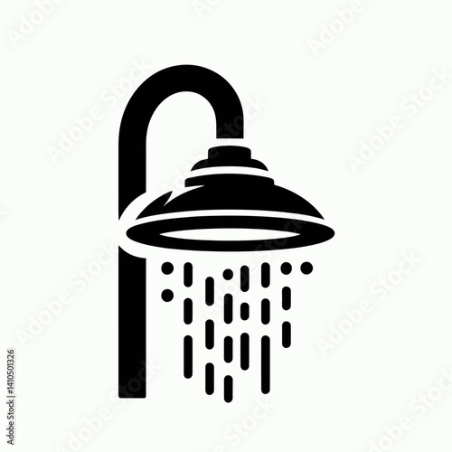 Shower Head Silhouettes in black on a white background